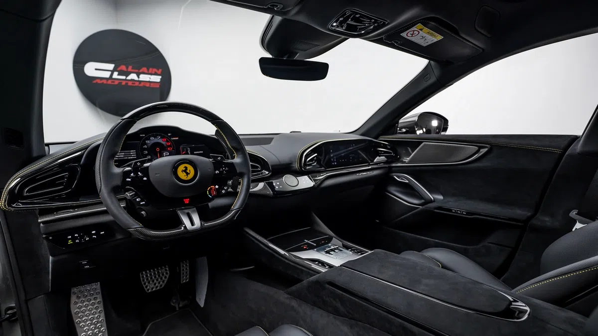 2024 Ferrari Purosangue interior, dashboard, Alcantara Nero