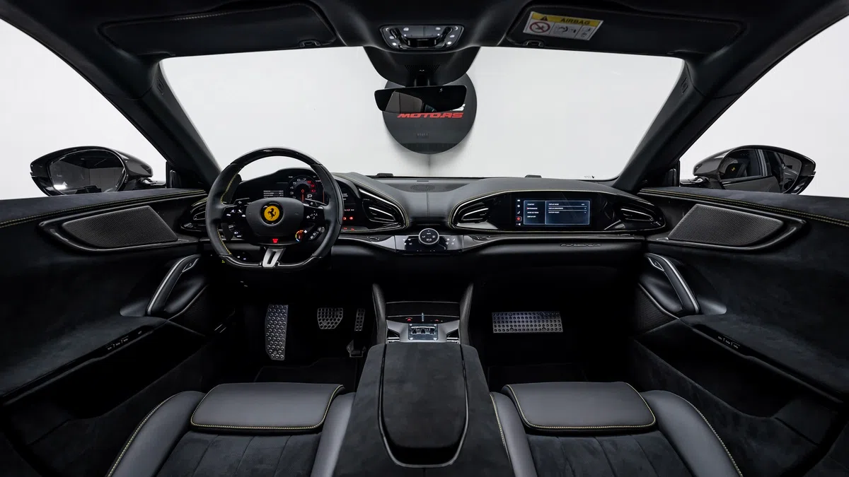 2024 Ferrari Purosangue interior, dashboard, Alcantara Nero