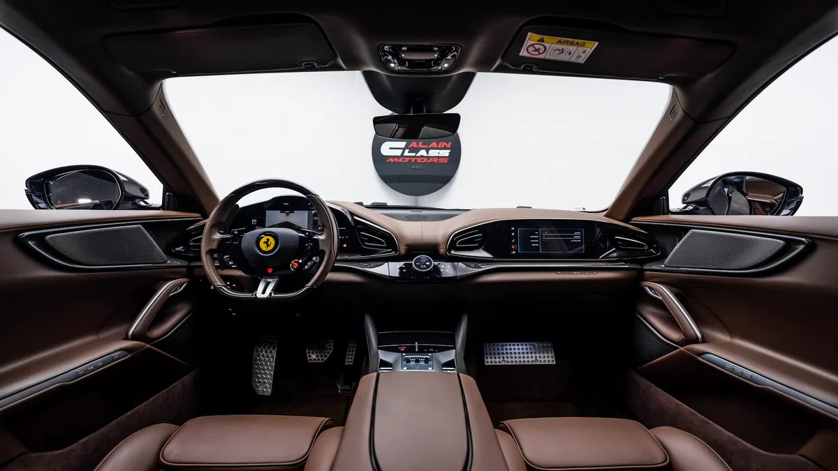 2024 Ferrari Purosangue interior, dashboard, Brown