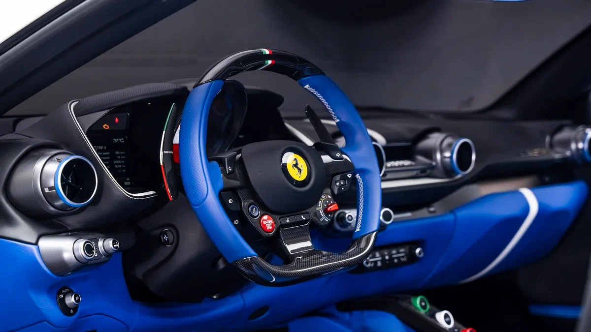 2023 Ferrari 812 GTS interior, Blue | Black