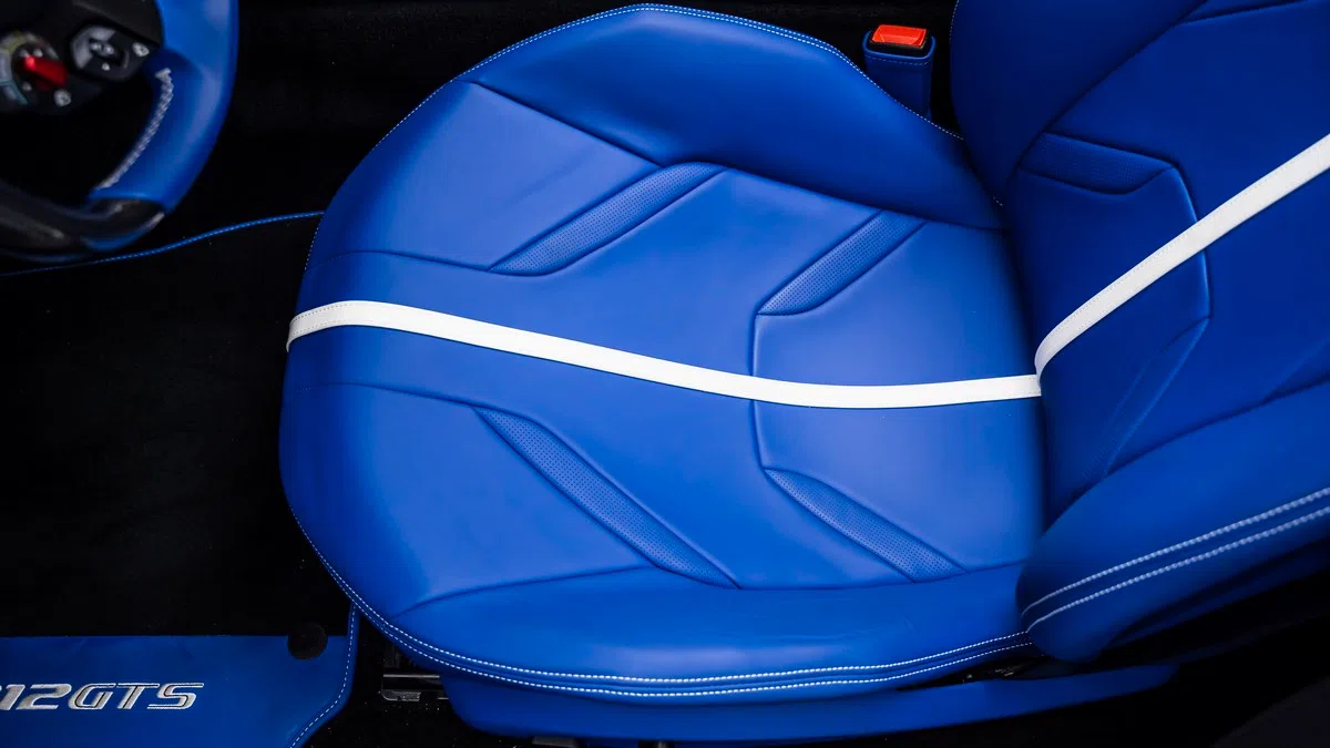 2023 Ferrari 812 GTS interior, seats, Blue | Black