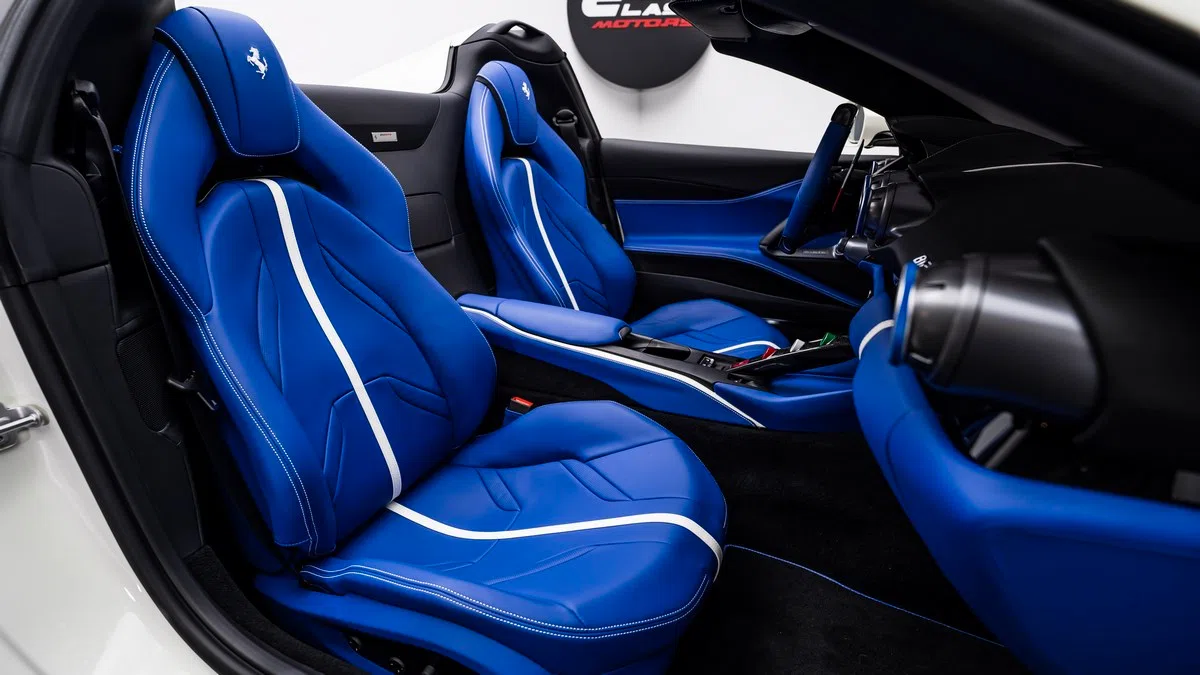 2023 Ferrari 812 GTS interior, seats, Blue | Black