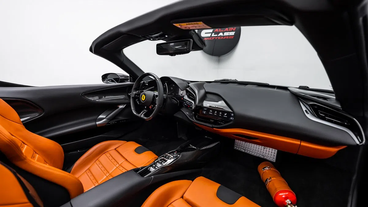 2024 Ferrari SF90 Spider interior, Brown