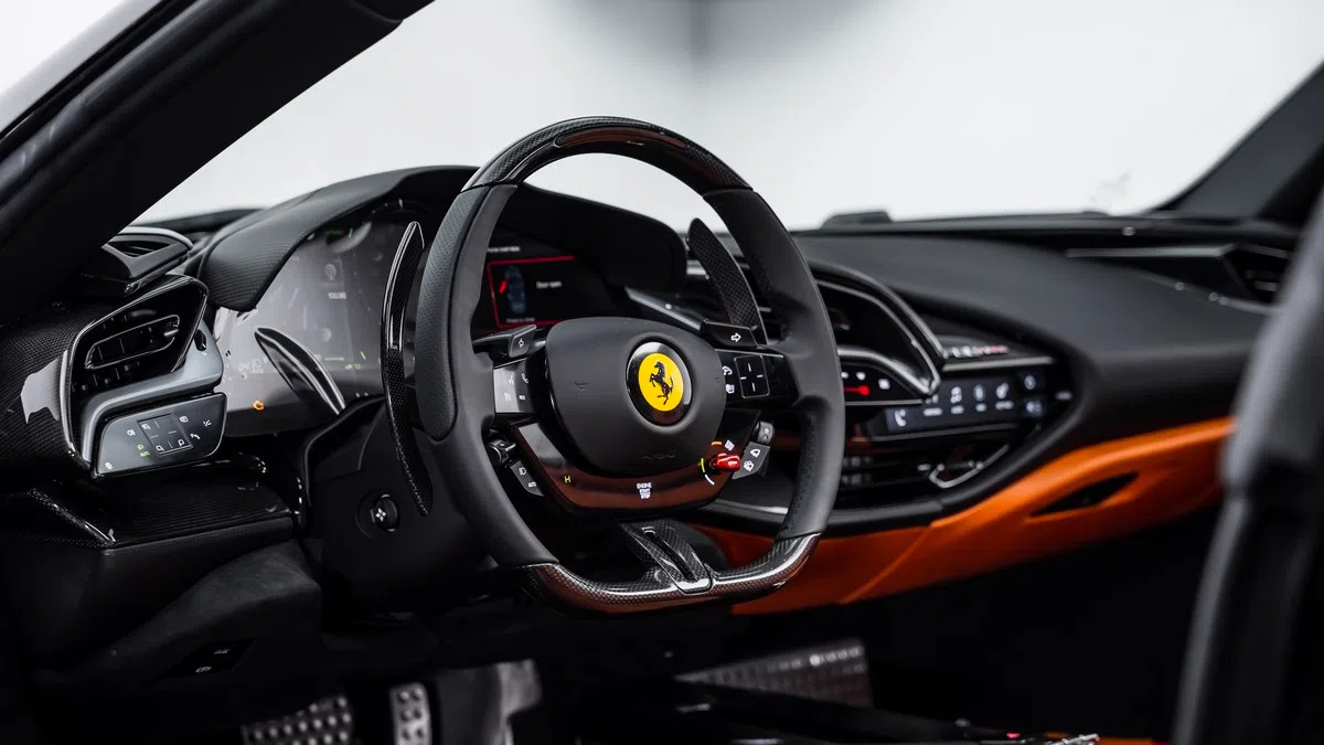 2024 Ferrari SF90 Spider interior, Brown