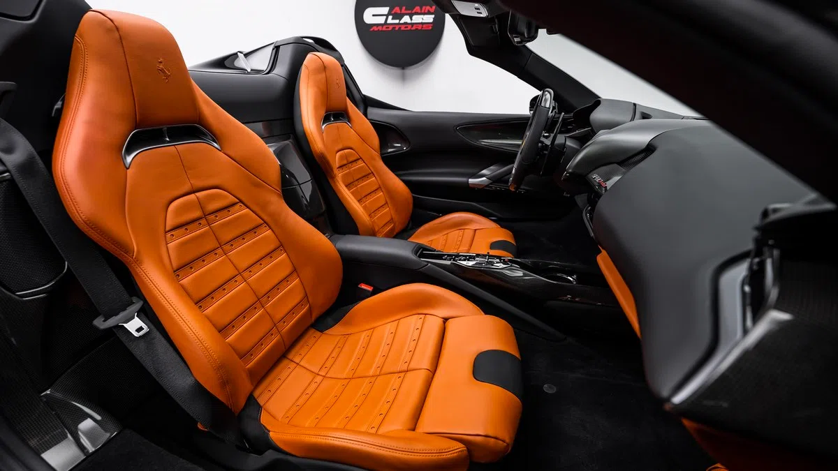 2024 Ferrari SF90 Spider interior, seats, Brown