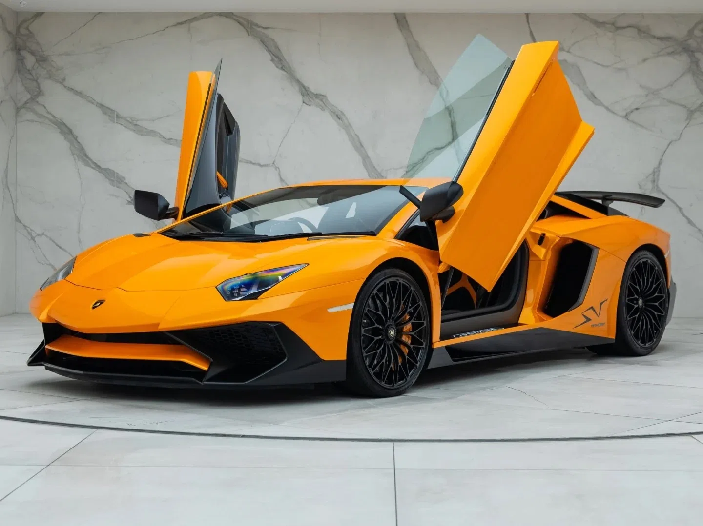 2015 Lamborghini Aventador LP 750-4 SV for sale, exterior, Arancio Atlas