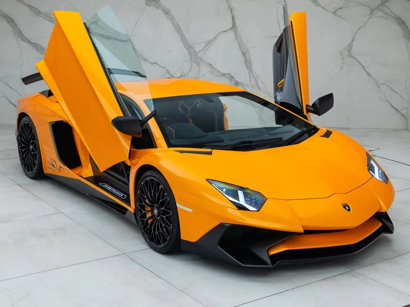 2015 Lamborghini Aventador LP 750-4 SV for sale, exterior, Arancio Atlas