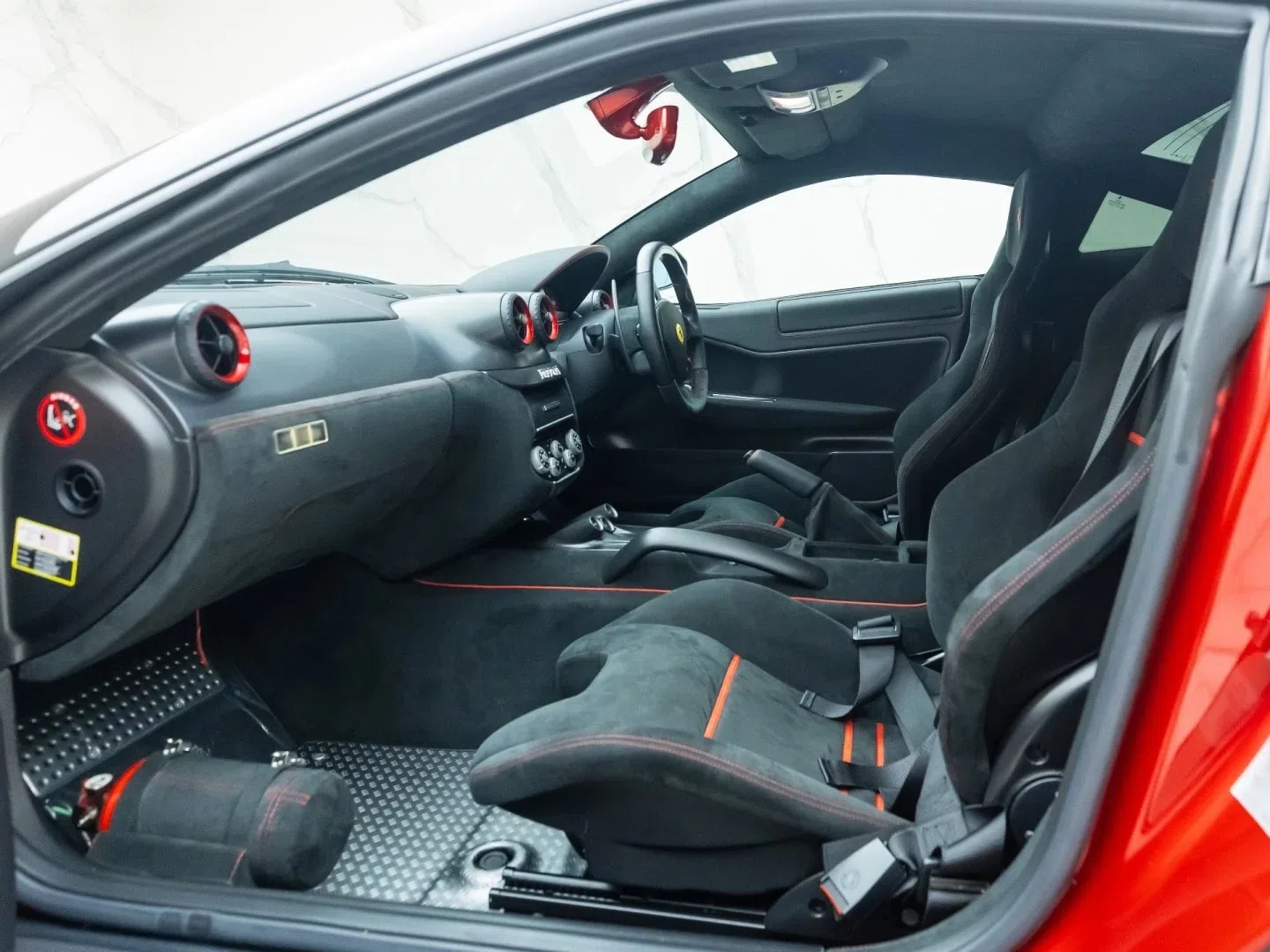 2011 Ferrari 599 GTO interior, seats, Nero Alcantara