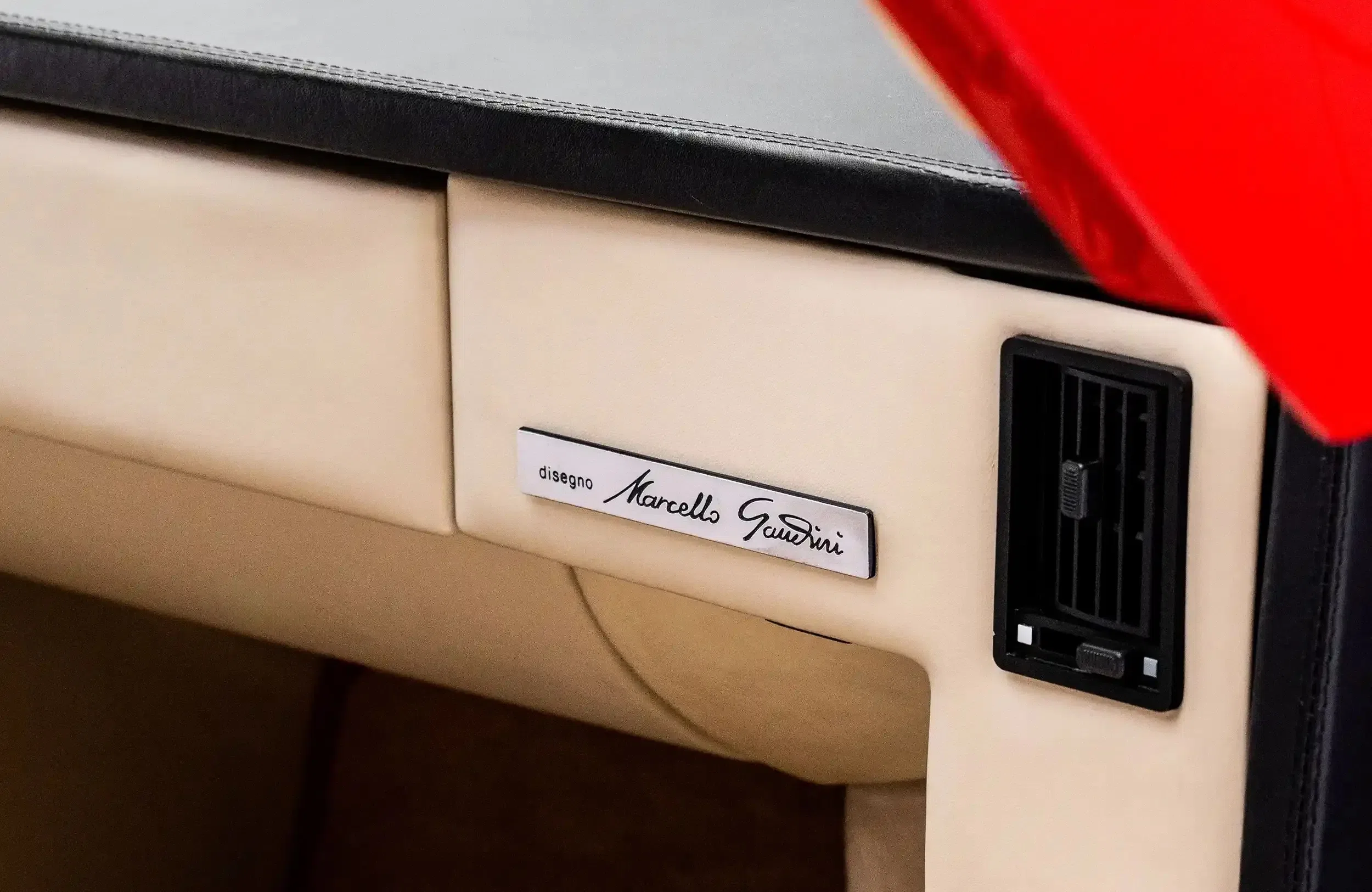 1988 Lamborghini Countach 25th Anniversary interior, door sill