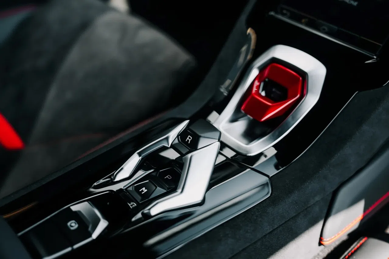 2024 Lamborghini Huracán Tecnica interior, center console, Nero Alcantara