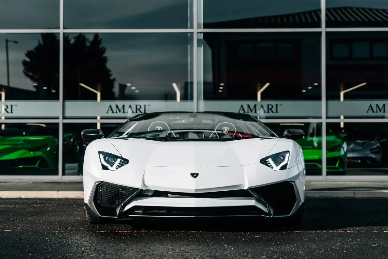 2016 Lamborghini Aventador SV Roadster LP 750-4 for sale, exterior, Bianco Isis