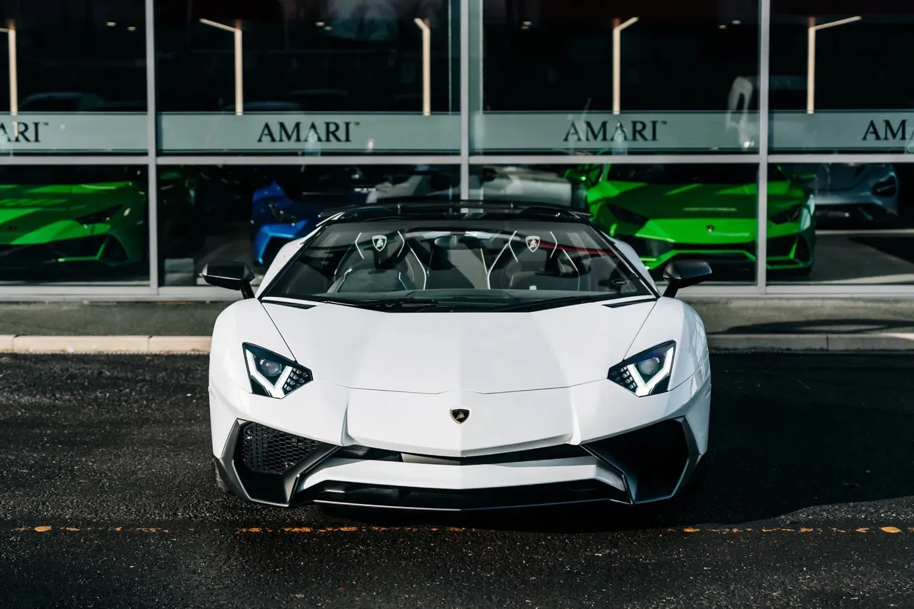 2016 Lamborghini Aventador SV Roadster LP 750-4 for sale, exterior, Bianco Isis