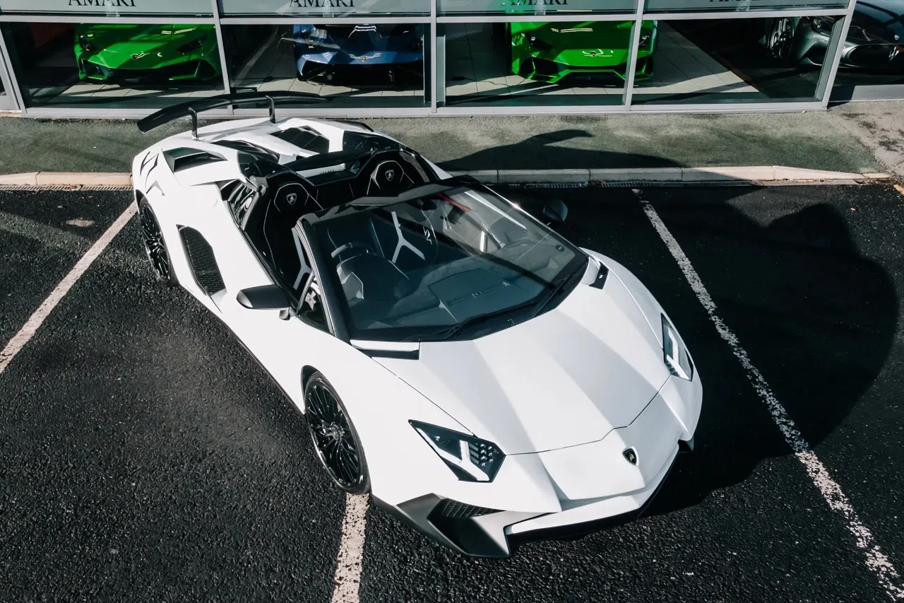 2016 Lamborghini Aventador SV Roadster LP 750-4 for sale, exterior, Bianco Isis