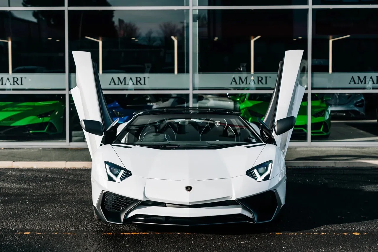 2016 Lamborghini Aventador SV Roadster LP 750-4 for sale, exterior, Bianco Isis