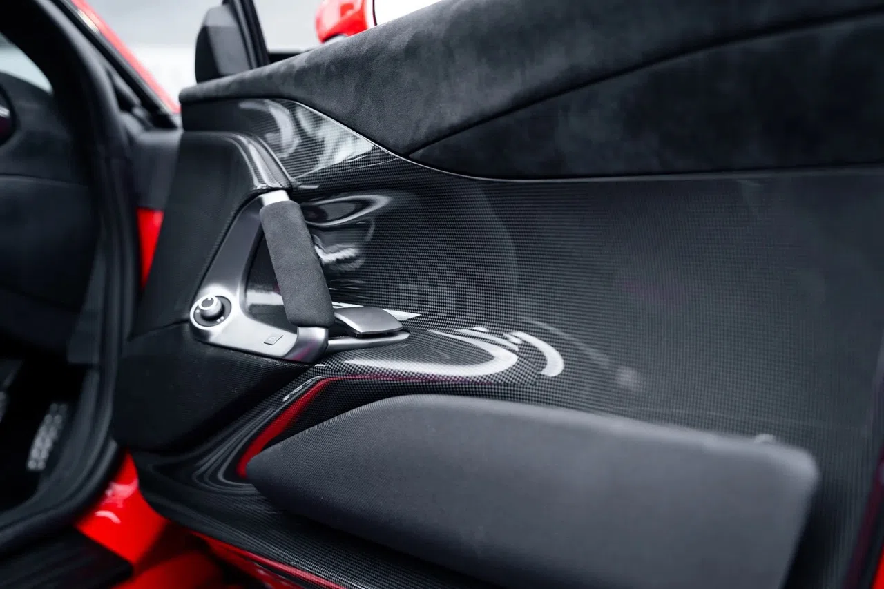 2023 Ferrari 812 Competizione interior, door panel, Alcantara Nero