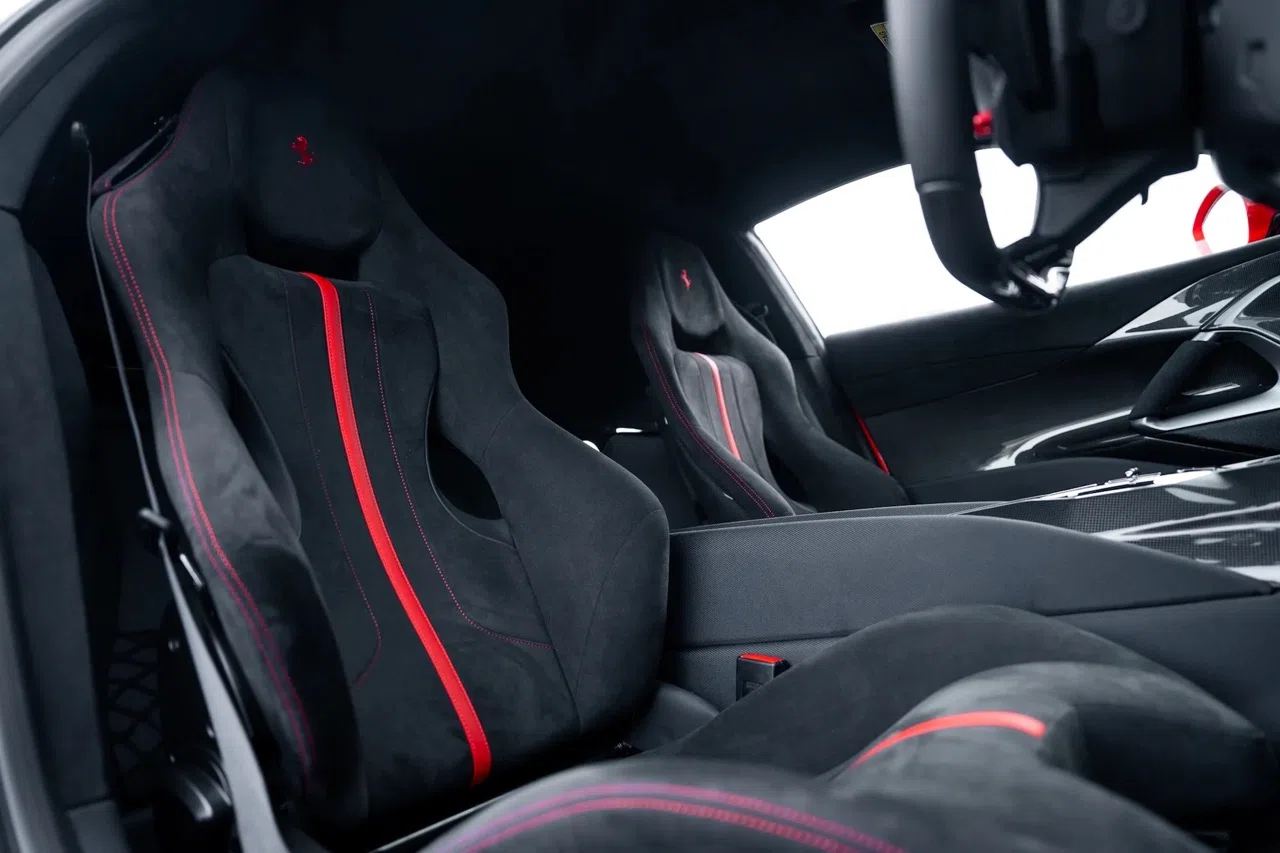 2023 Ferrari 812 Competizione interior, seats, Alcantara Nero
