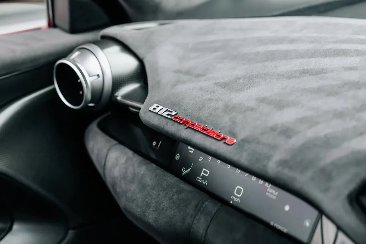 2023 Ferrari 812 Competizione interior, Alcantara Blu Scuro