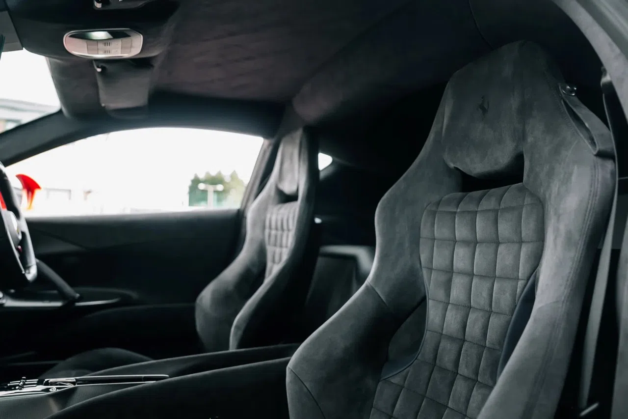 2023 Ferrari 812 Competizione interior, seats, Alcantara Blu Scuro