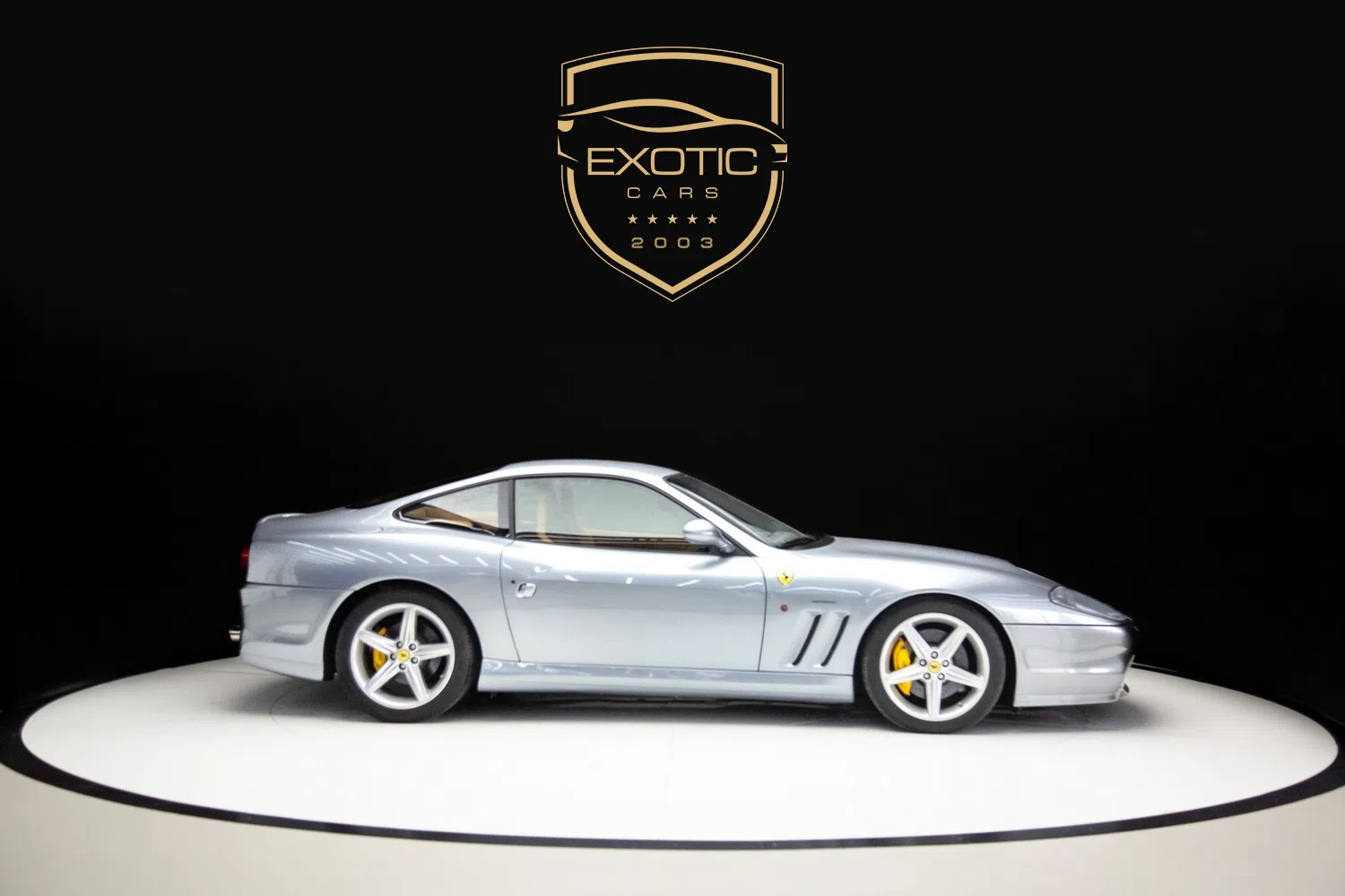 2005 Ferrari 575M Maranello, side profile, Silver