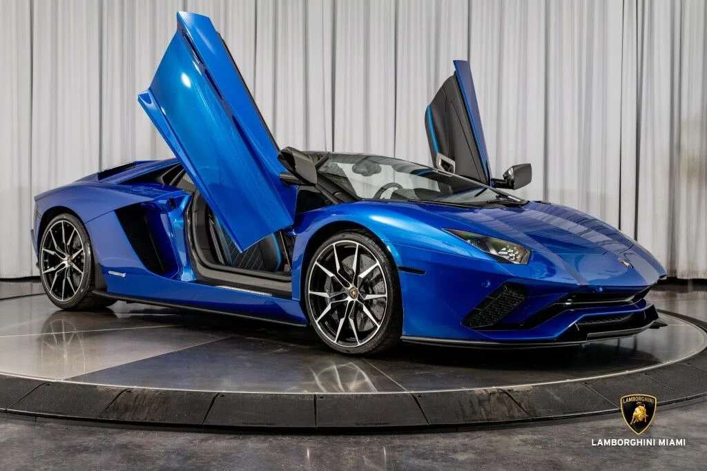 2019 Lamborghini Aventador S for sale, exterior, Blu Nethuns Special Metallic