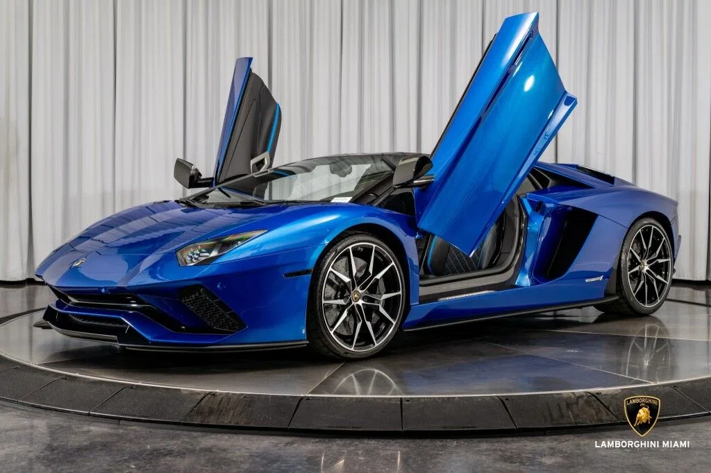 2019 Lamborghini Aventador S for sale, exterior, Blu Nethuns Special Metallic