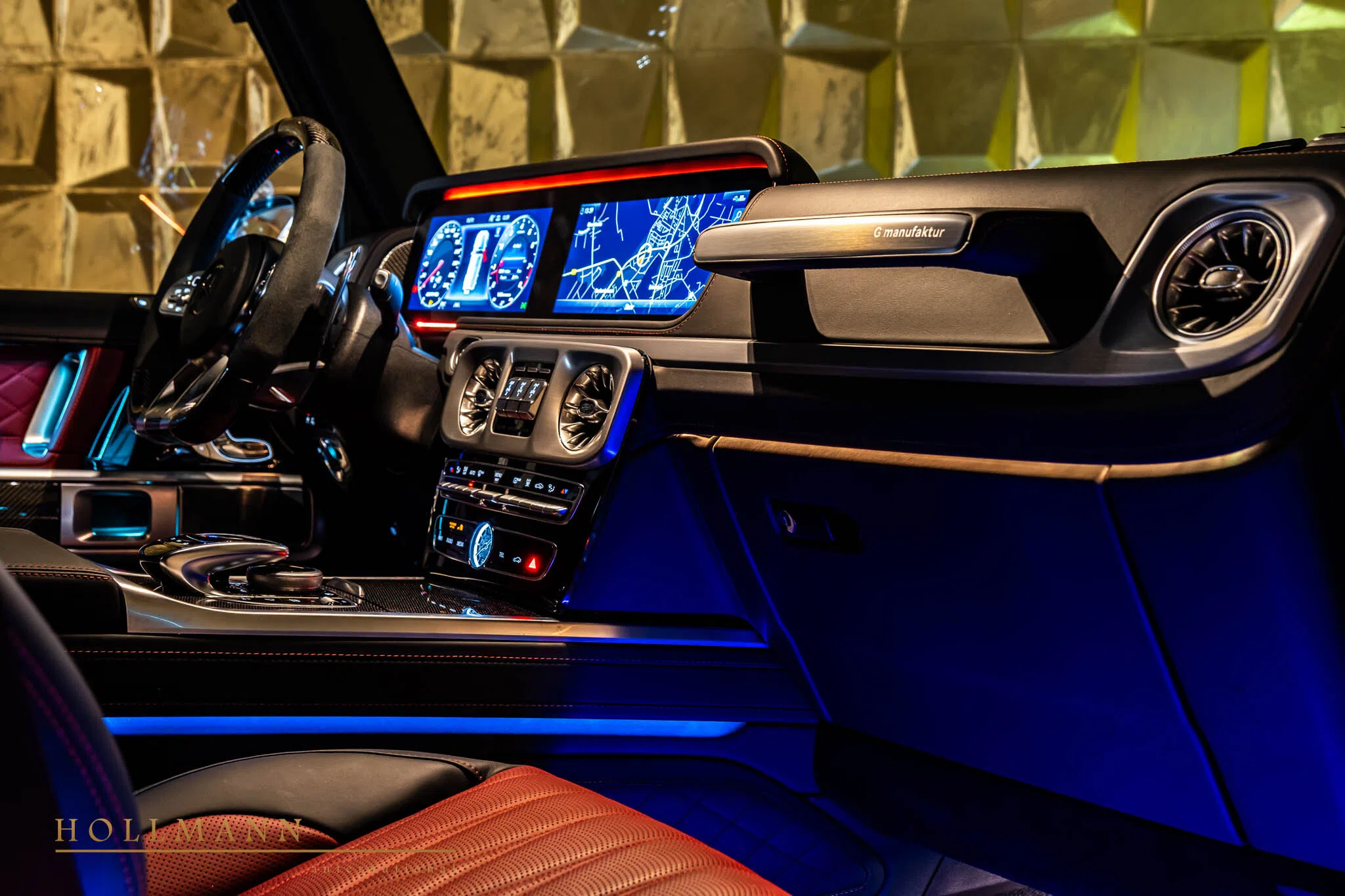 2023 BRABUS G 800 interior, dashboard, Nappa Leather Bengal Red/Black