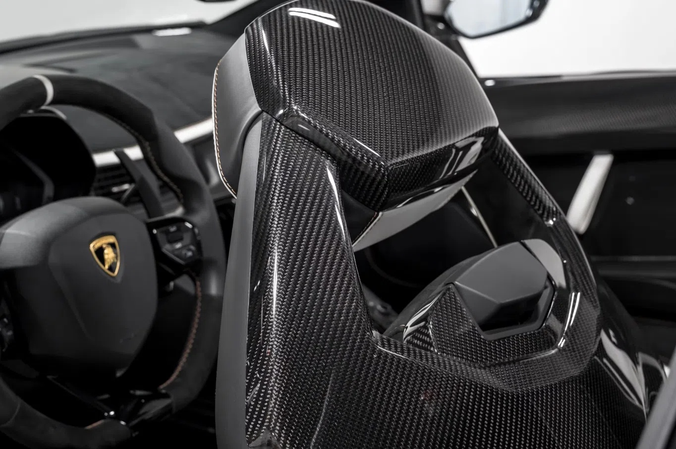 2020 Lamborghini Aventador SVJ Roadster interior, seats, Nero Cosmus
