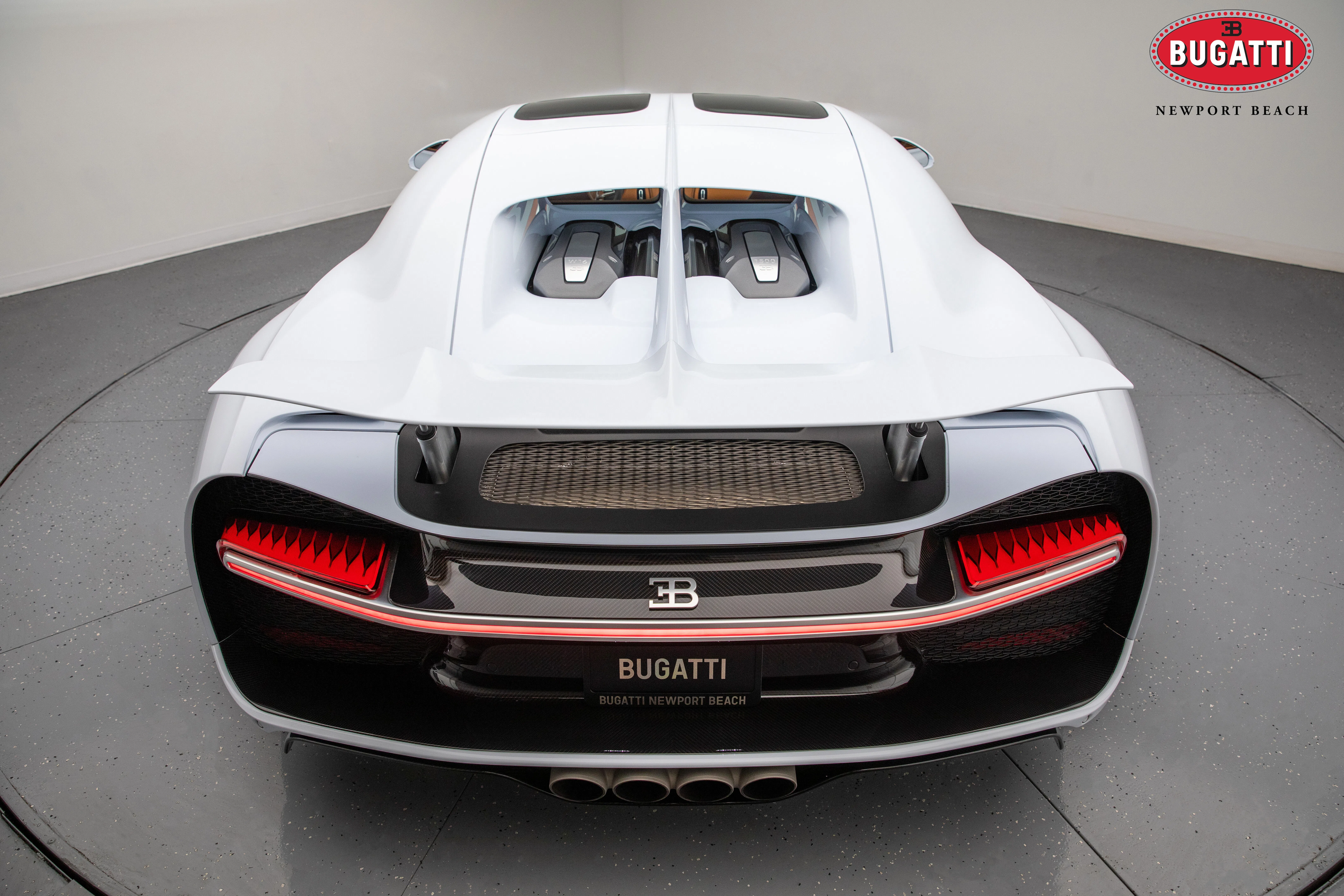 2019 Bugatti Chiron Sport, rear three-quarter view, Quartz White
